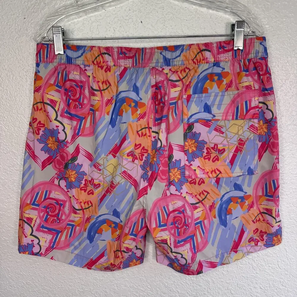 Psycho Bunny Benton Swim Trunks Mens Large Tropical Floral Beach Resort Shorts